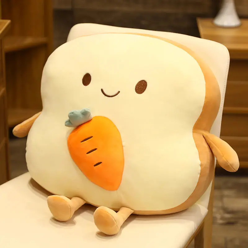 

Plush Bread Pillow Cute Simulation Food Toast Soft Doll Warm Hand Pillow Cushion Home Decoration Kids Toys Birthday Gift