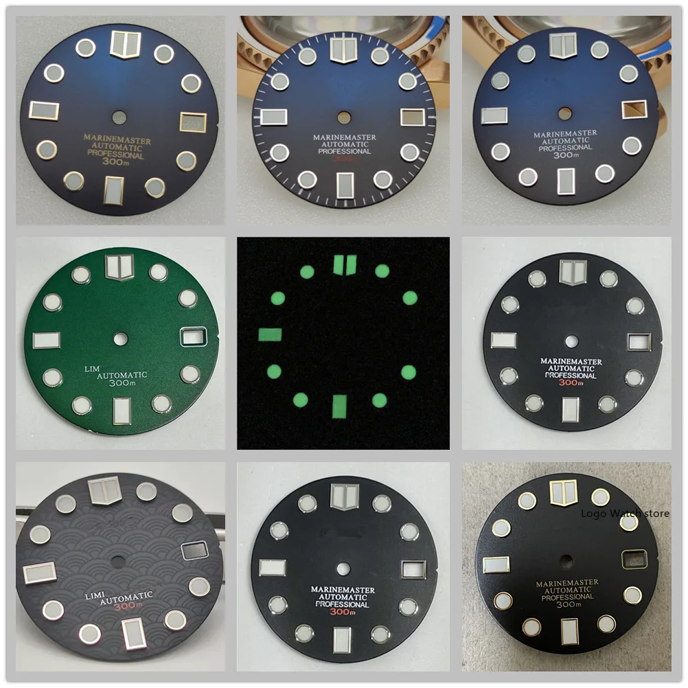 

Yuanzu Refitted Skx007/SUB Watch Machinery Dial Suitable for NH35 Movement Dial Nh35 S Logo Dial Green Luminouss black dial