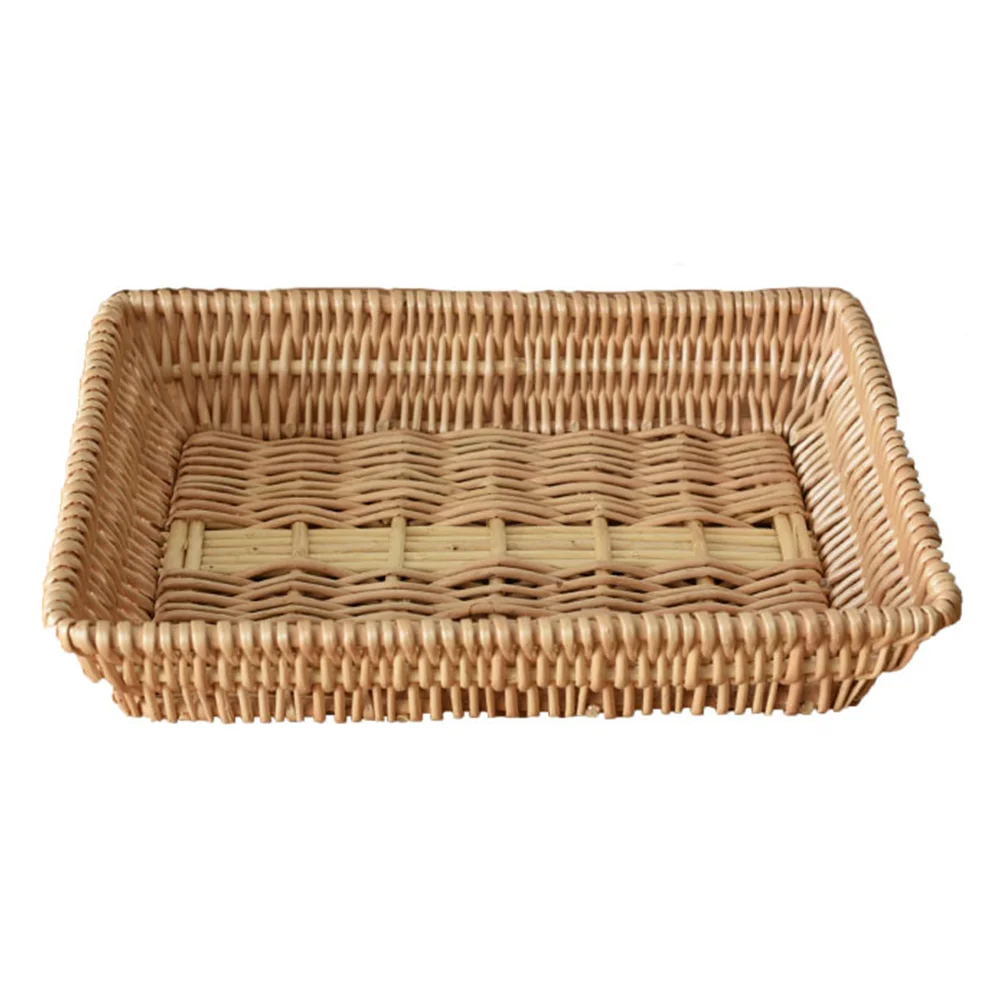 

Basket Serving Fruit Wicker Storage Bread Vegetable Rattan Woven Baskets Bowl Snack Tray Ratten Seagrass Willow Container