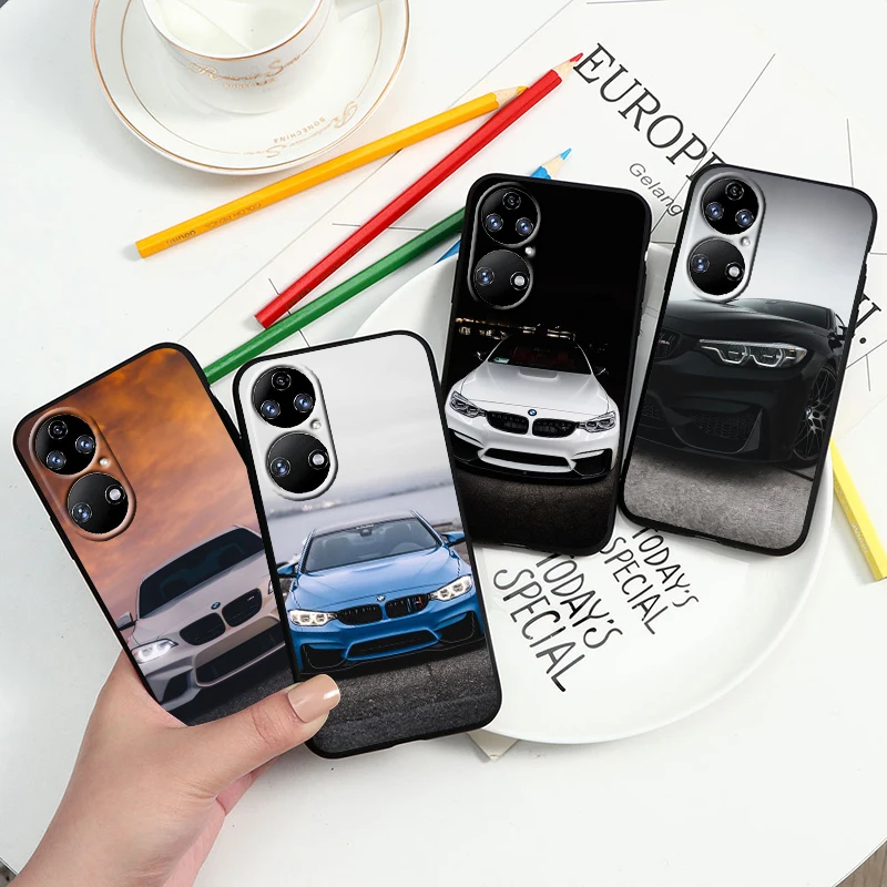

BMW Sports Luxury Cool For Huawei P60 P50 P40 P30 P20 P10 Pro Lite P Smart Z 2021 4G 5G Silicone Soft Black Phone Case Fundas