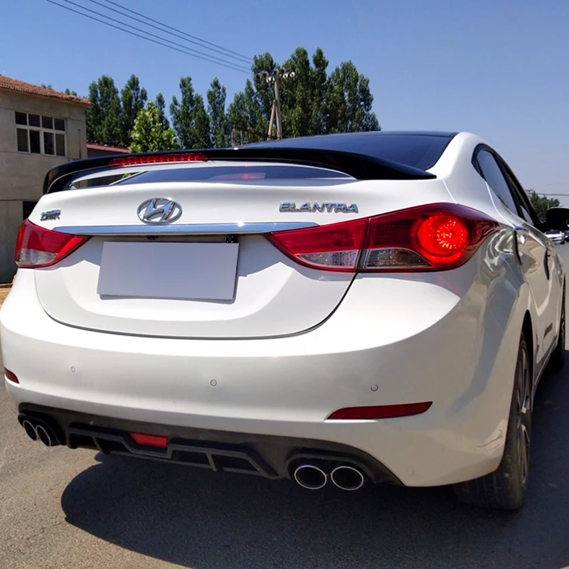 

for hyundai elantra spoiler elantra spoiler with LED light High Quality ABS Material Car Rear Wing Primer Color spoiler