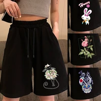 summer shorts with high waist loose wide leg shorts for women knee length straight short female trend fitness breathable shorts