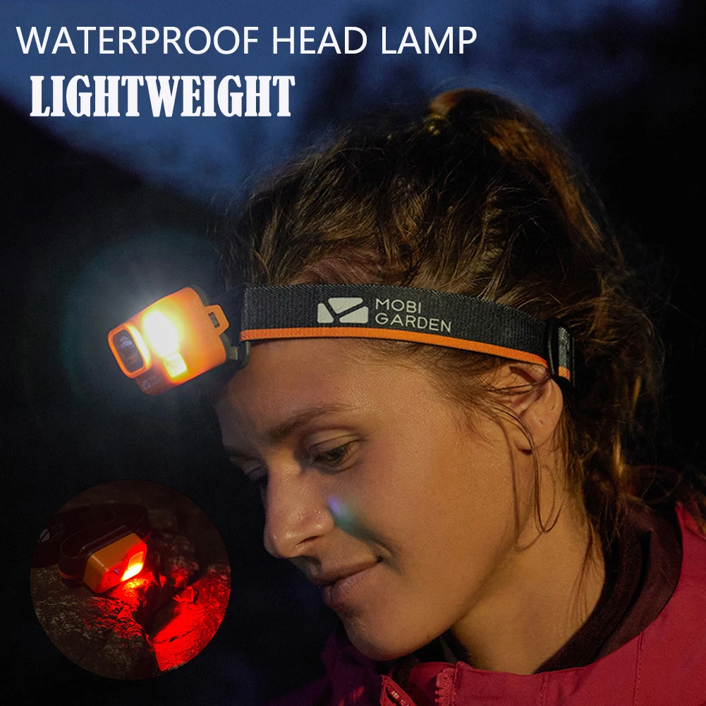 

Головной фонарь светодиодный, 4 режима освещения, налобный фонарь IPX4, Водонепроницаемый со съемной головкой для кемпинга, бега, велоспорта, рыбалки