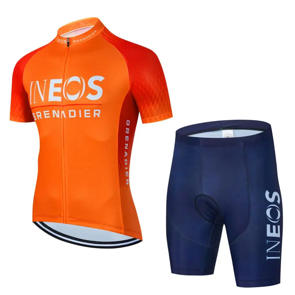 

INEOS Grenadier Men's Summer Short Sleeves Mountain Bike Clothes Breathable Cycling Clothing MTB Ropa Ciclismo Bike Jersey Set