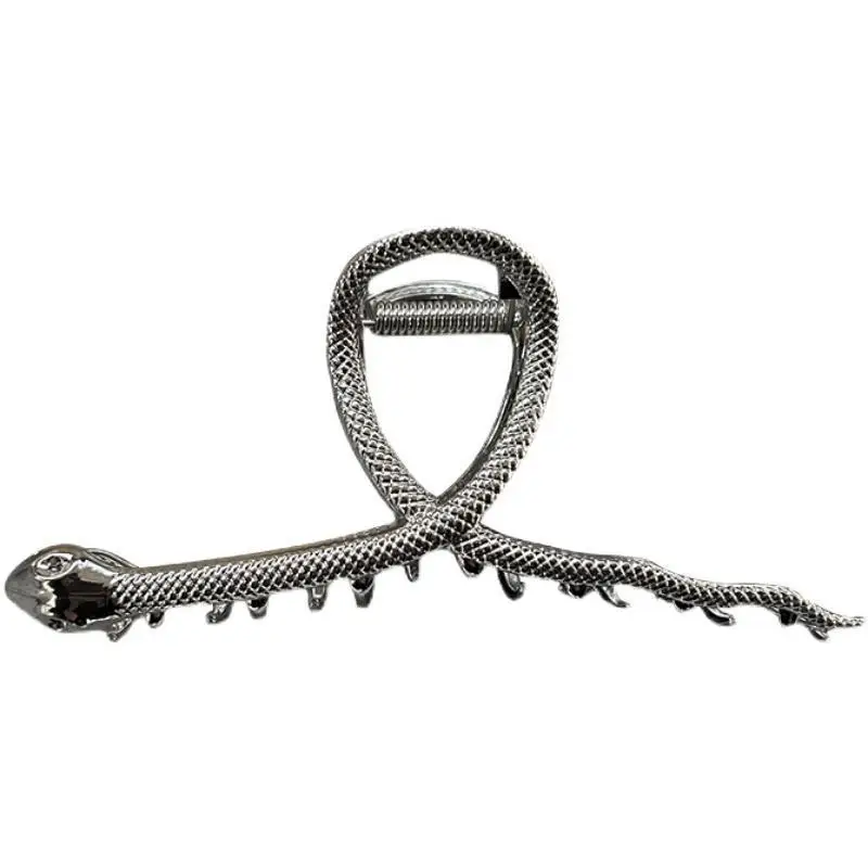 

2022 New Personality Large Snake-Shaped Grip Metal Shark Clip Hair Claw Hair Accessories Ins Simple Hair Bow Spinki Fo Wlosow