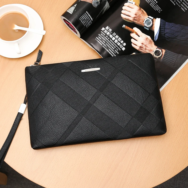 Мужская сумка из натуральной кожи роскошная деловая однотонная для карт