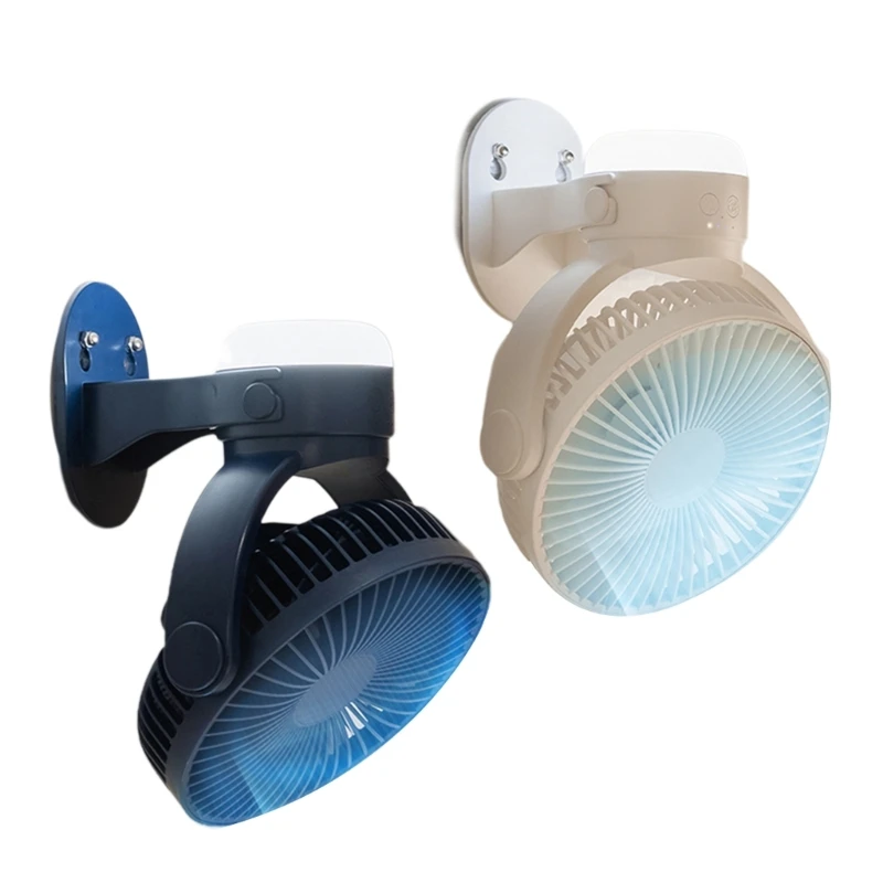 

Wall Mount Fan Lamp USB Rechargeable Camping Ceiling Fan for Home Office Outdoor