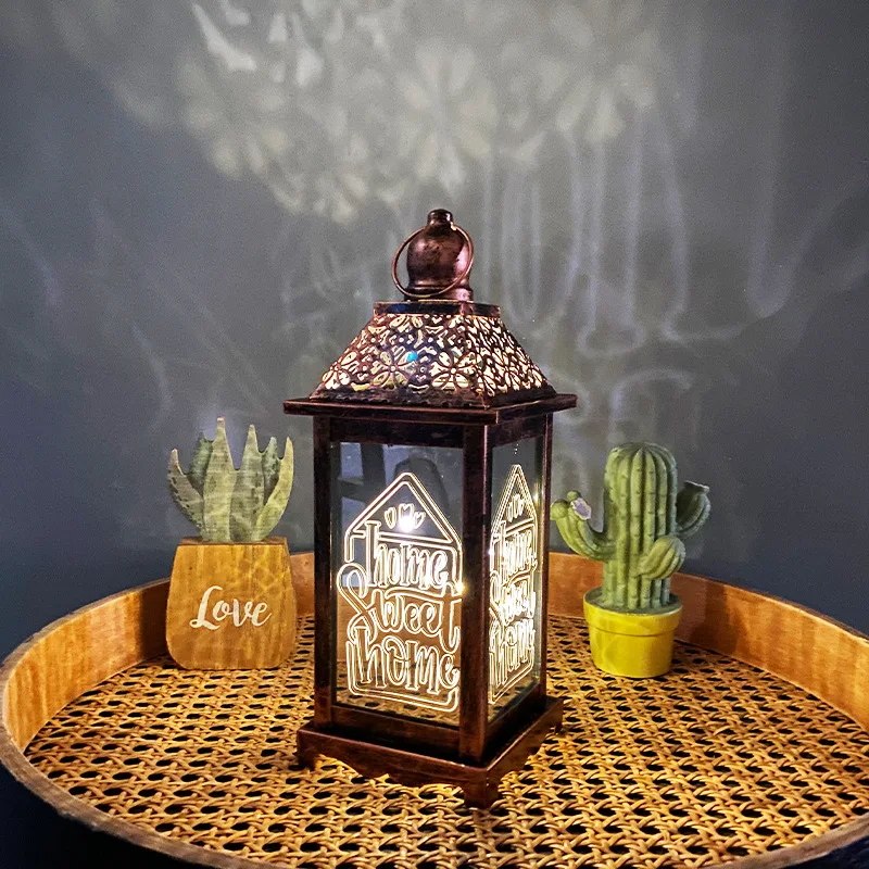 

New Home Wrought Iron Led Wind Lamp Home Decoration Lamp Retro Night Lamp Cafe Hotel Decoration Home Decoration Accessories 2022
