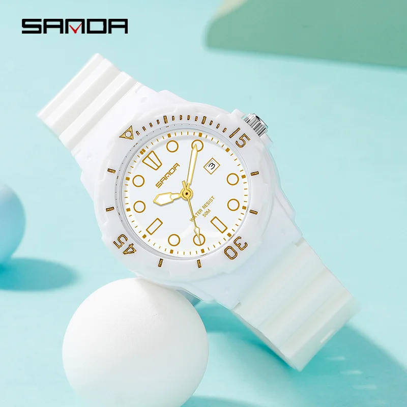 SANDA Casual Fashion Quartz Womens Watches Luxury Brand Women Simple Clock 50M Waterproof High Quality Watch Gift Reloj Mujer