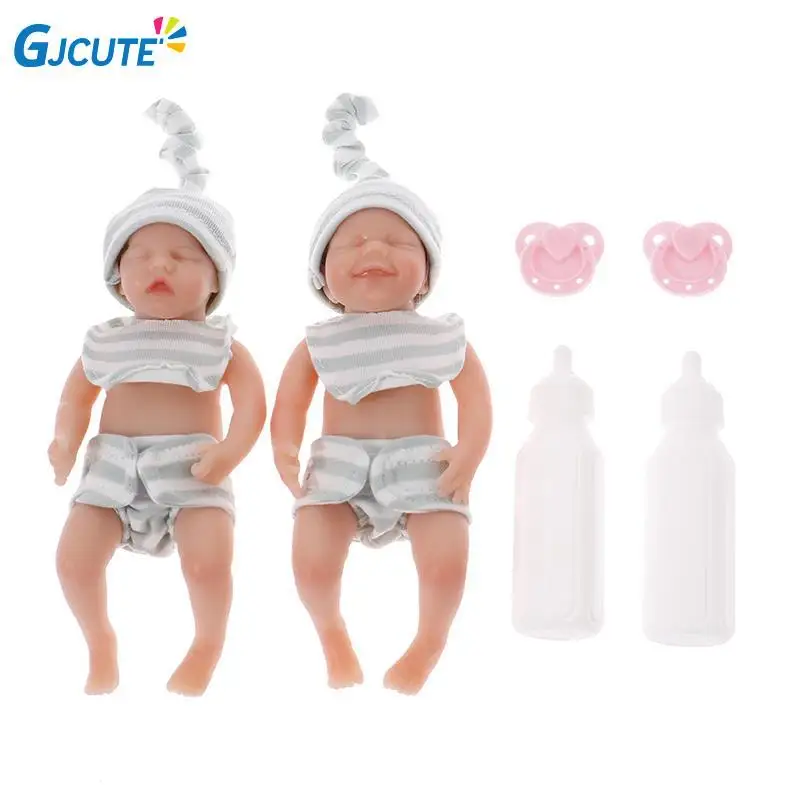 

6inch 15cm Mini Reborn Baby Doll Girl Doll Full Body Silicone Realistic Artificial Soft Toy with Rooted Hair Dropshipping