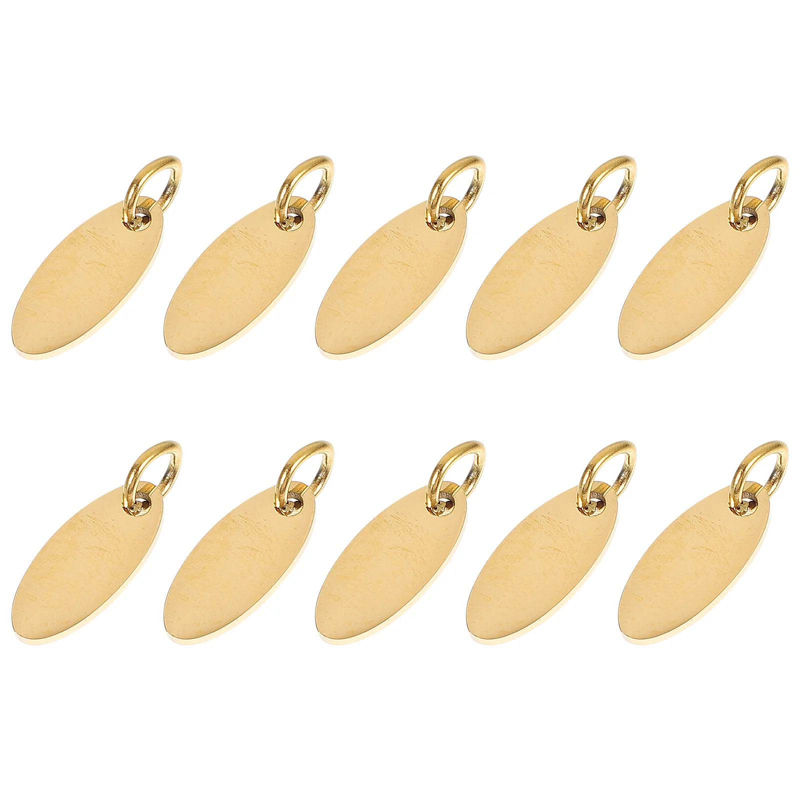 

10Pcs Blank Stamping Tags Stainless Steel Charms Oval Blank Pendants Material