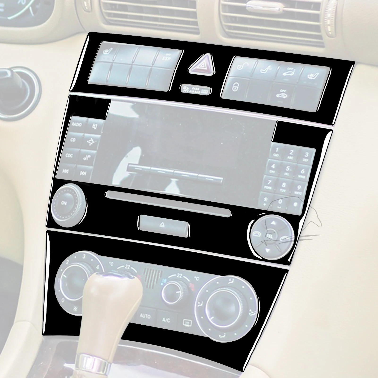 Черная магнитола для Mercedes-Benz C Class W203 2005-2007