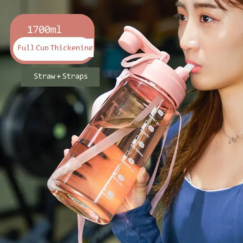 

Большая спортивная чашка для воды, дорожная портативная бутылка для питьевой воды, соломенная Мужская чашка для фитнеса, детский чайник для...