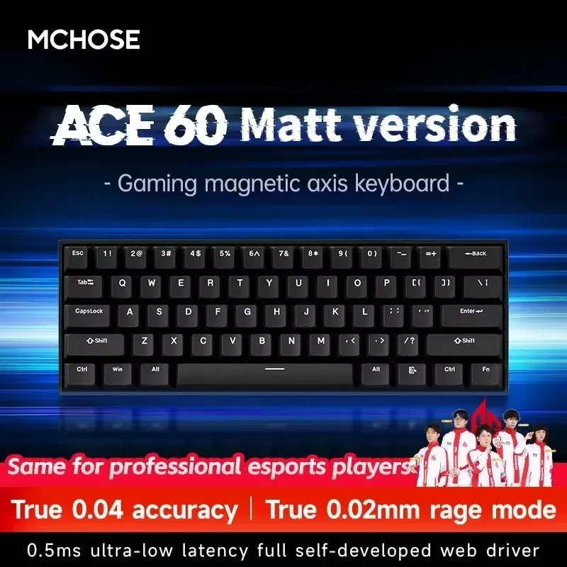 Проводная игровая клавиатура MCHOSE ACE60 Pro из алюминиевого сплава RGB с супер низкой