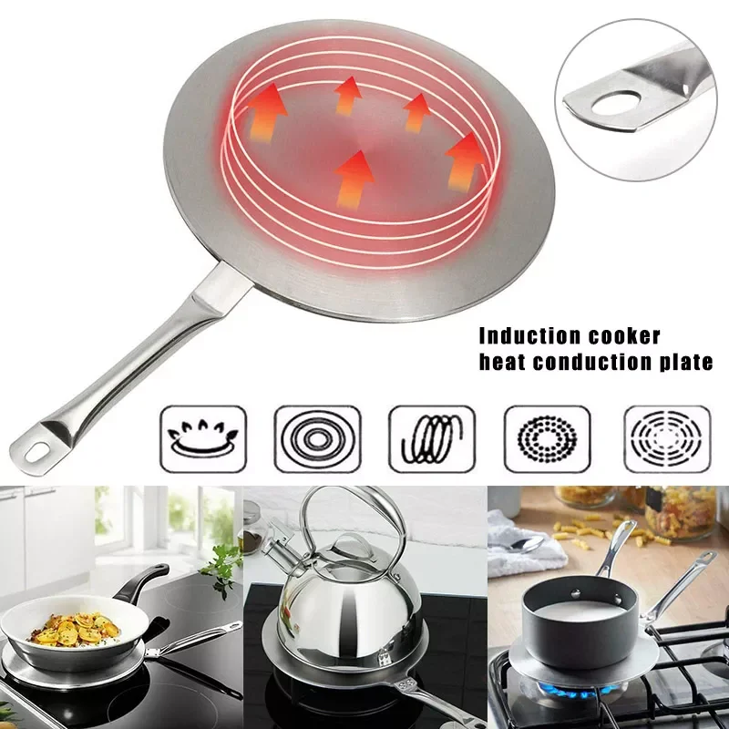 

NEW2022 Induction Hob Converter Heat Diffuser Disc Adapter Plate Saucepan Pot Tool 21.5/19.5cm /23.5CM Cooking Hob Converter Too