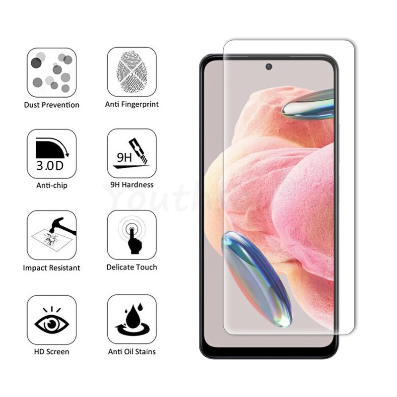 4PCS Tempered Glass For Xiaomi Redmi Note 12 Glass Screen Protector Film For Redmi Note 12 Pro Plus Glass HD Flim Redmi Note 12