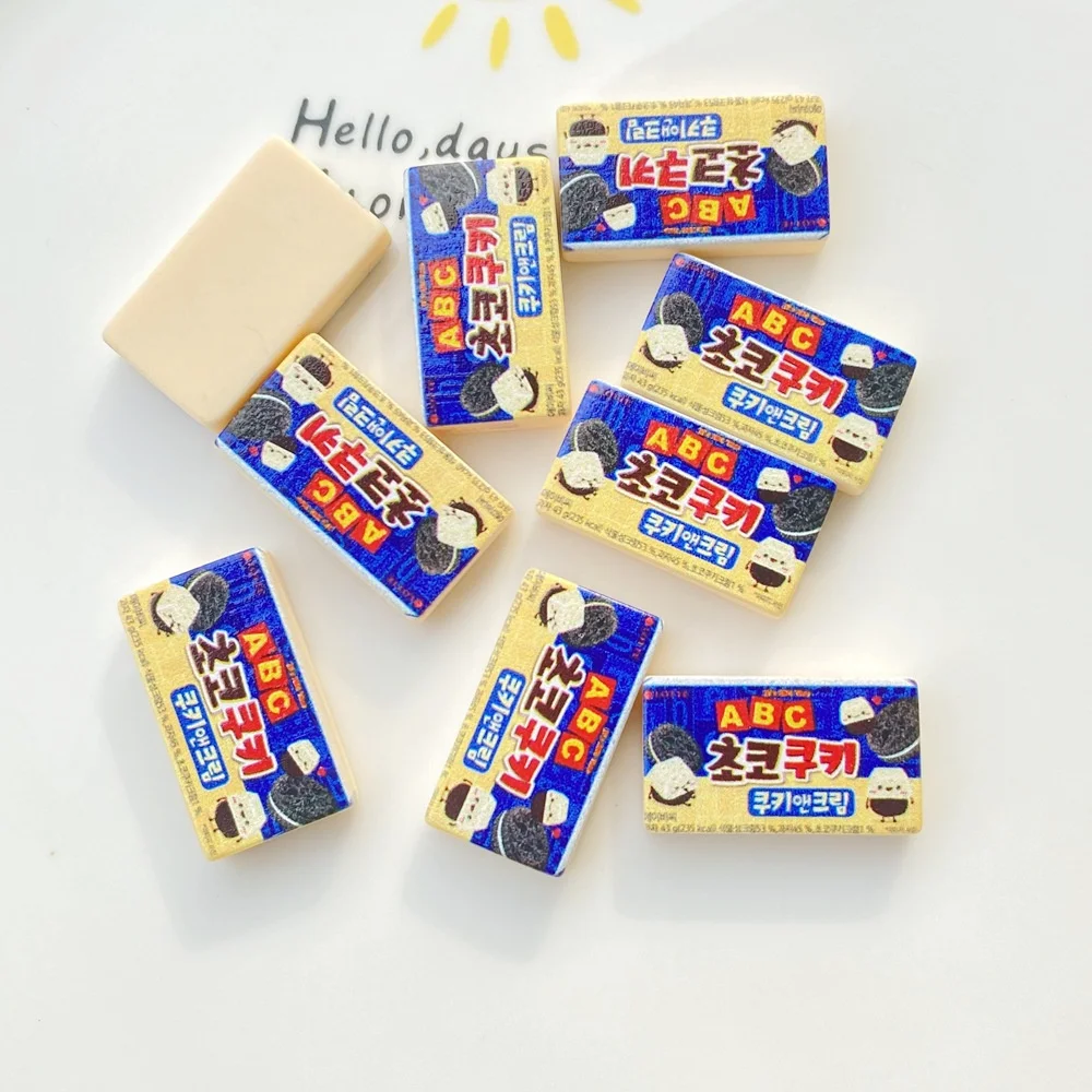 20Pcs Simulation Chocolate Box Resin Flat Back Phone Decor Patches Fun Earrings Hairpin Jewelry Making DIY Ornaments Accessories -