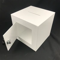 22x22x22cm locking acrylic suggestion box with easy open rear door for voting charity donation collection