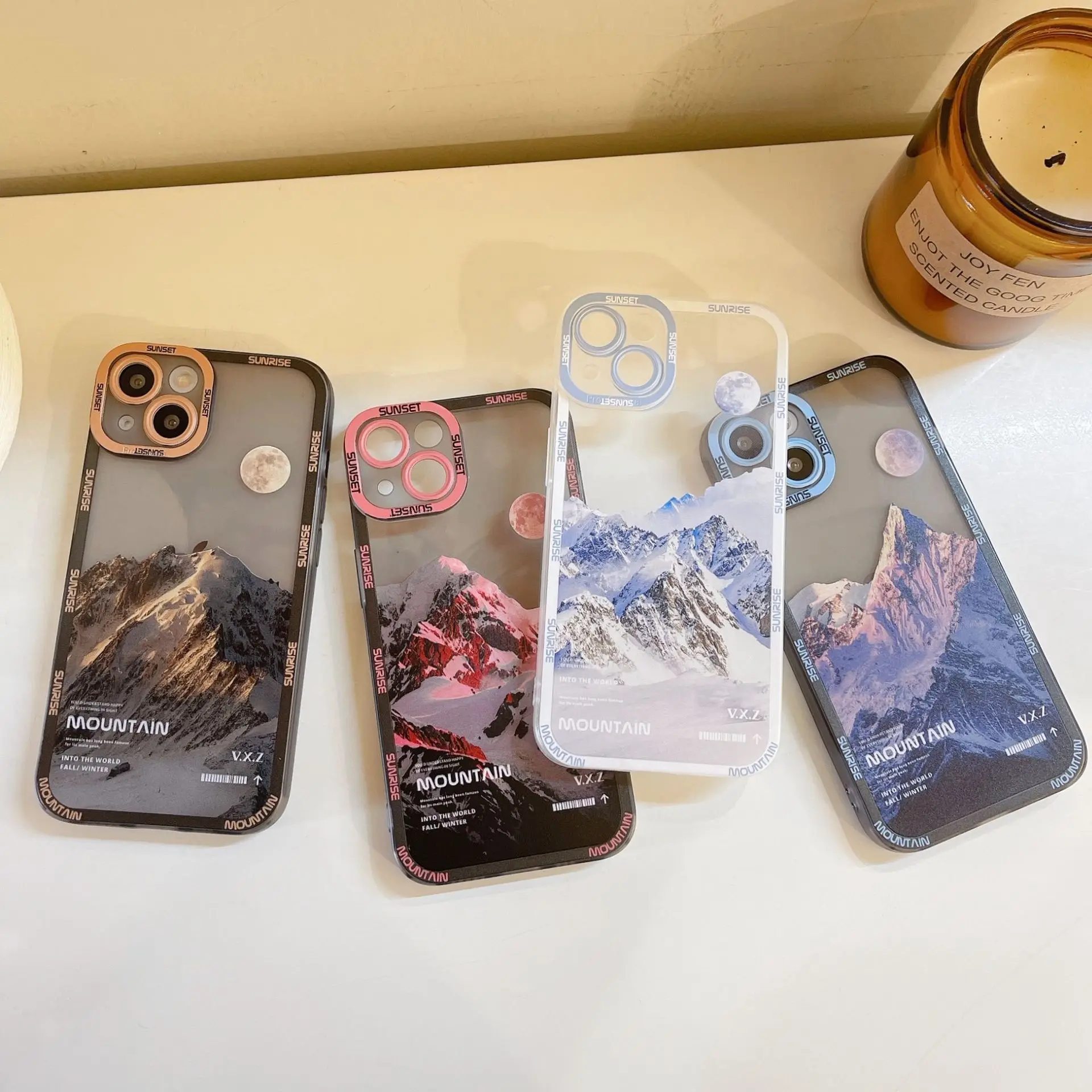 

Ins Snow Mountain Transparent Phone Case for iPhone 14 12 13 11 Pro ProMax Plus X XR Xsmax Shockproof Dustproof Phone Cover