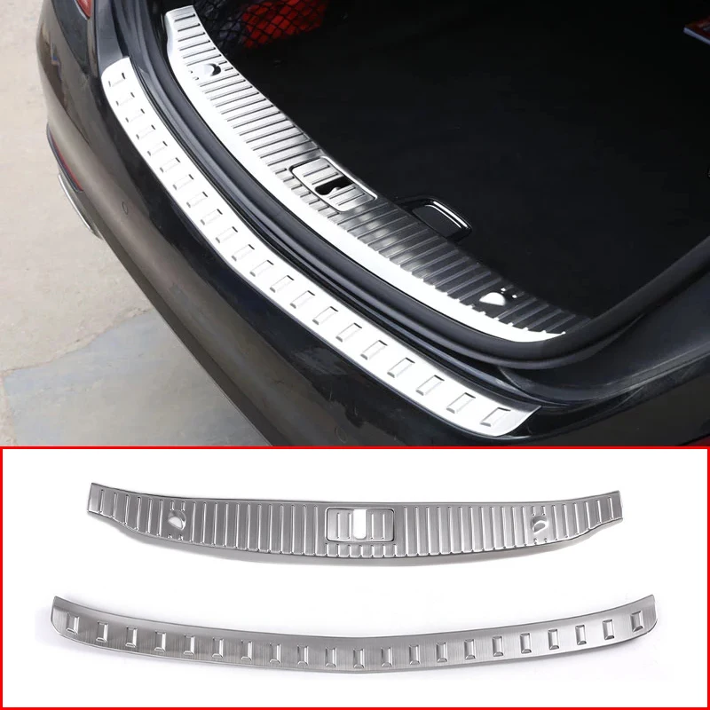 

For Mercedes Benz S Class W222 S320 S400 Stainless Rear Bumper Inner /Outside Sill Plate Threshold Protector Cover Trim Sticker