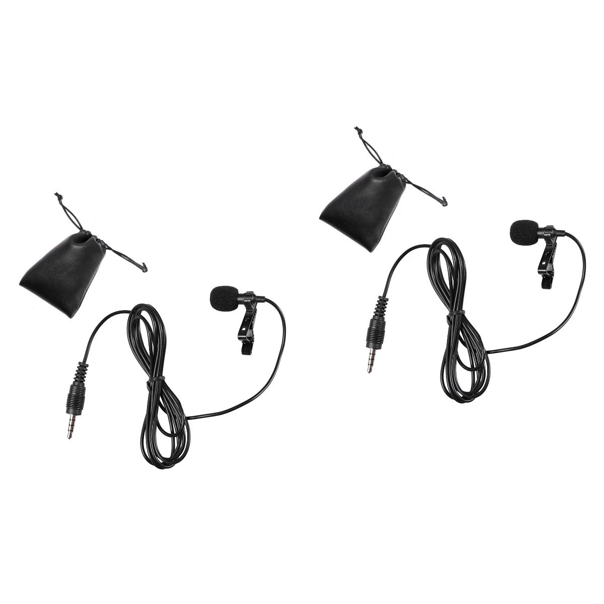 

2pcs Clip On Lavalier Microphone 3.5mm Jack Hands Free Mini Condenser Microphone Lapel Mikrofon Microfono Mic for Lectures