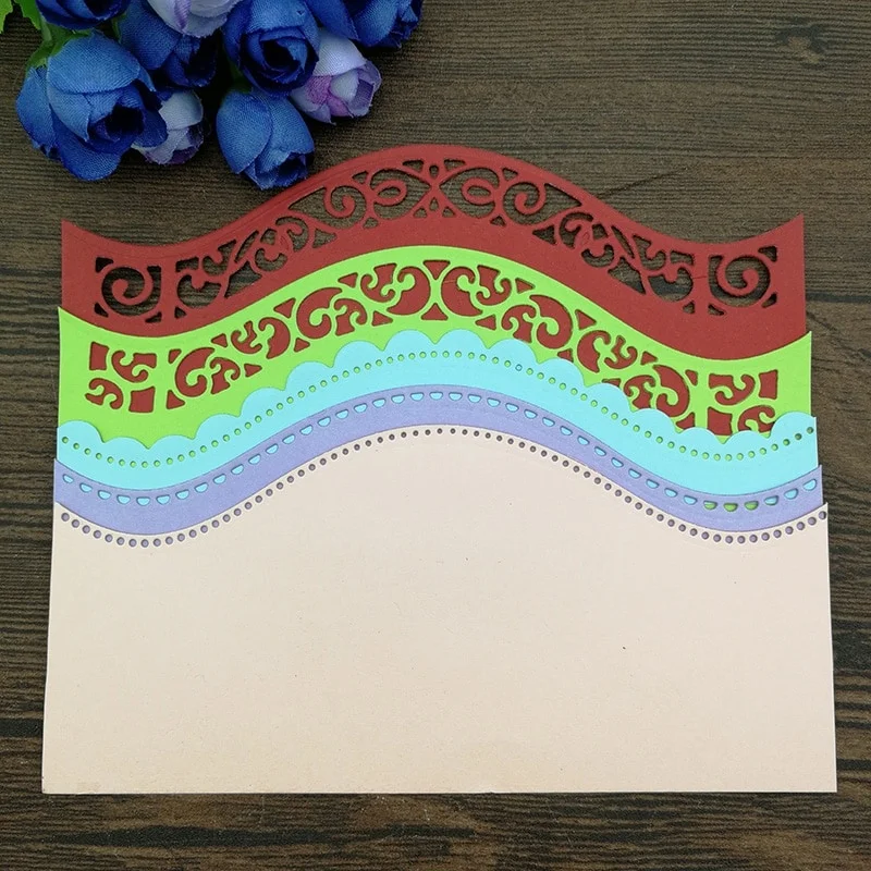 6 шт. винтажные кружевные изогнутые волнистые края металлические режущие штампы