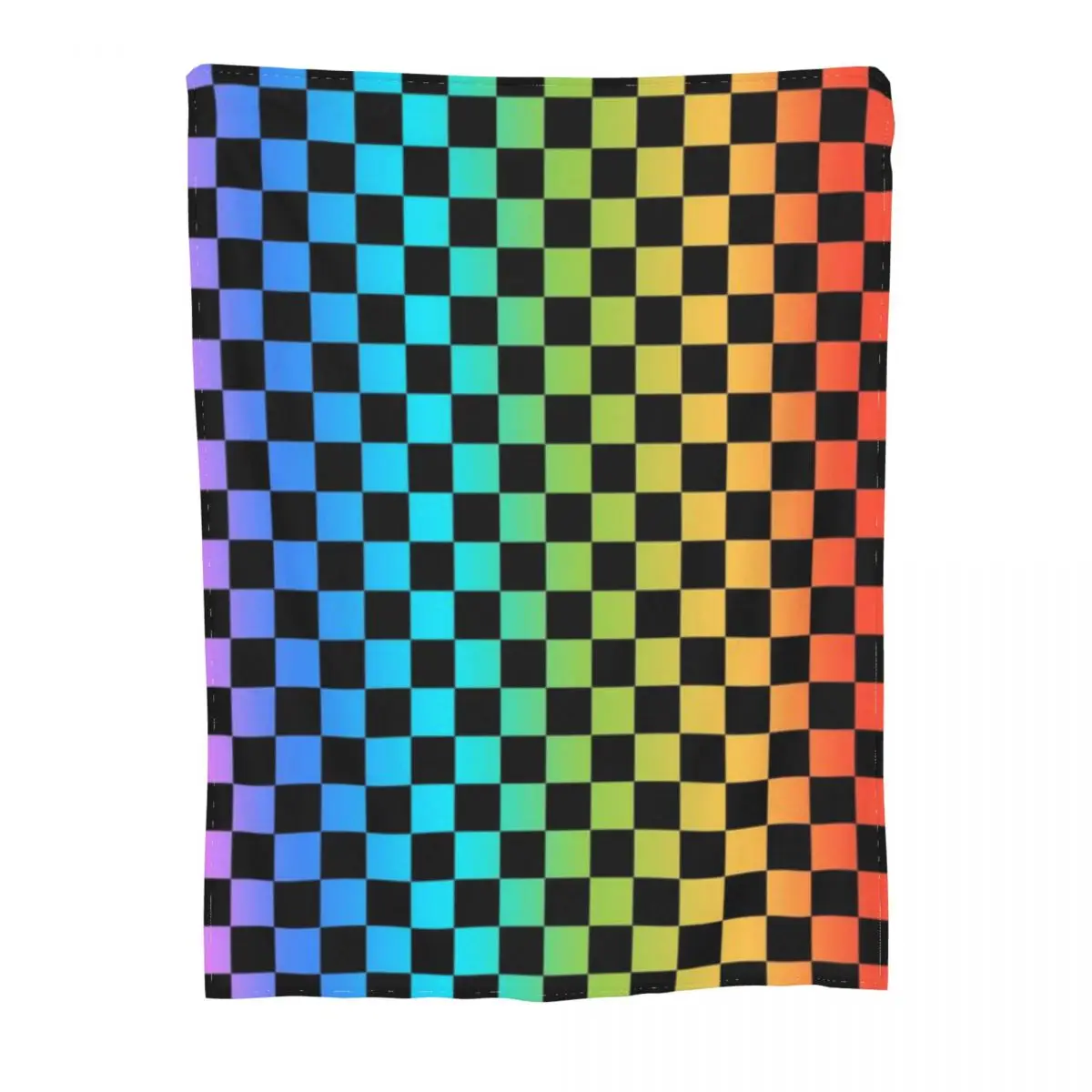 Радужная шахматная доска (черная) Ультра-мягкое Флисовое одеяло