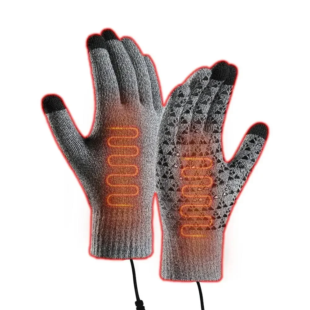 

Motorcycle USB Heated Gloves for Men Winter Motocross Heating Guantes Breathable Full Finger Motorbike Riding Thermal Mittens