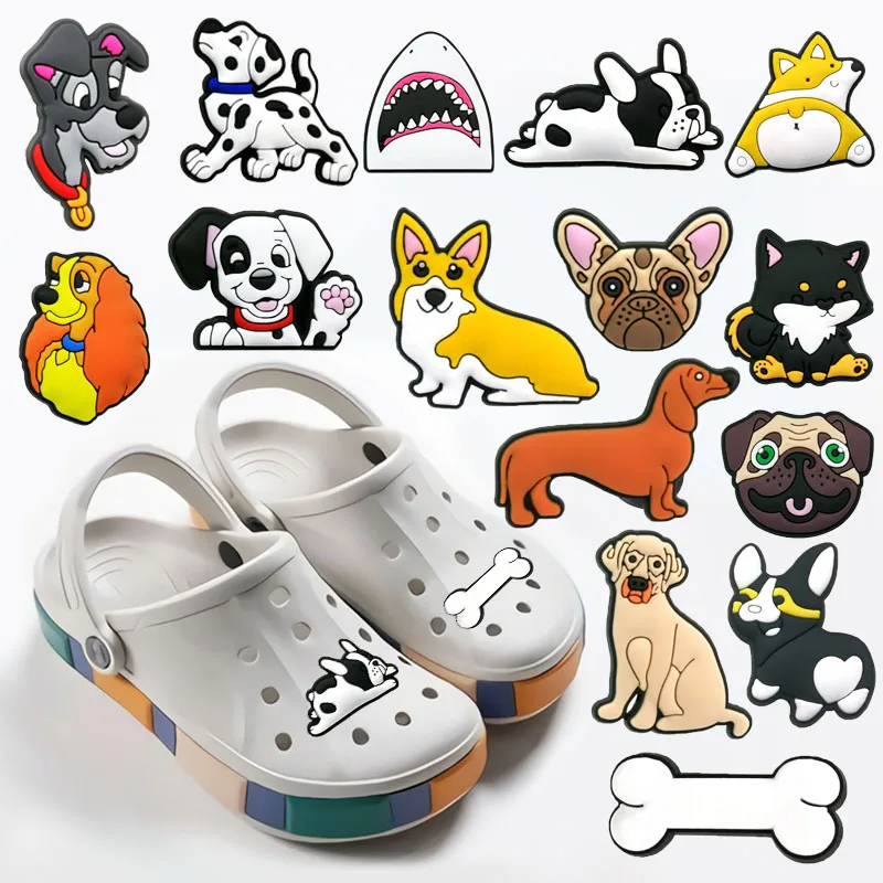 1 шт. собака бульдог корги ПВХ обуви очарование для крокса оригинальные украшения