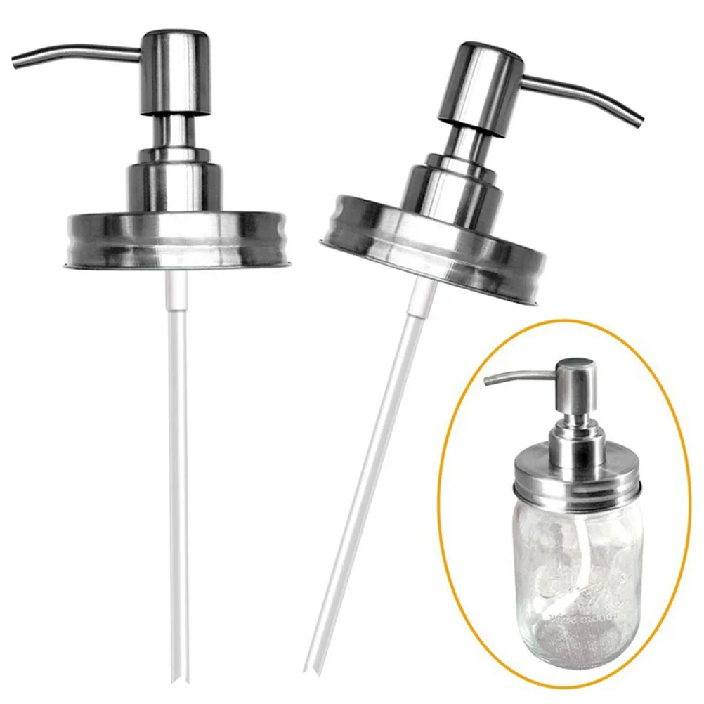 

Pump Dispenser Soap Lid Jar Mason Lids Lotion Steel Stainless Liquid Replacement Jars Bottle Shampoo Accessories Bathroom