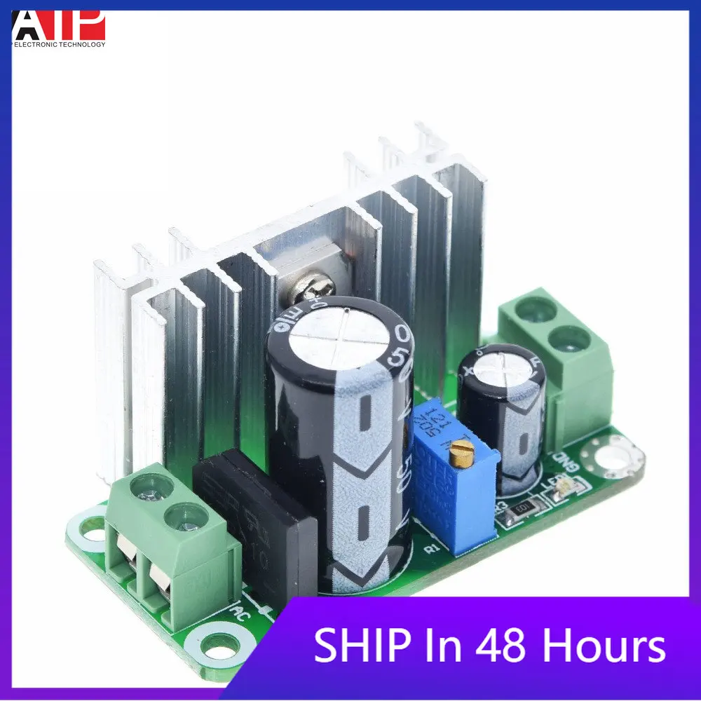 

Регулируемый преобразователь LM317T DC-DC, понижающий модуль платы, линейный регулятор питания с выпрямительным фильтром