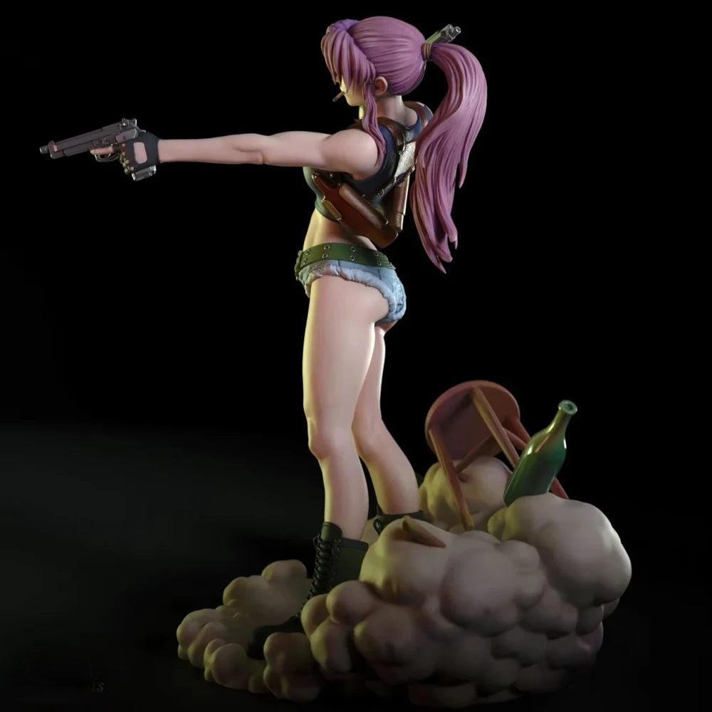 1:24 Женский пистолет-воин 3d печатная модель неокрашенная фигурка из смолы