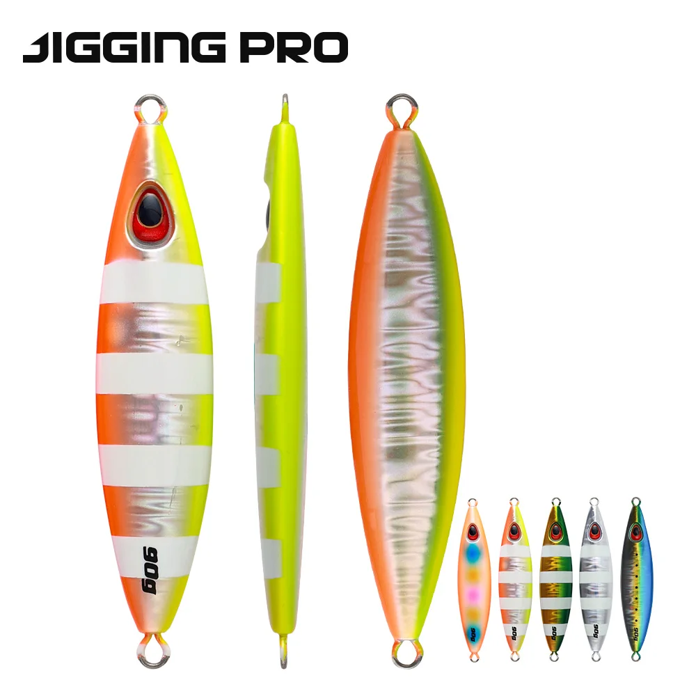 

JiggingPro 60g 90g Volante Jig UV Coating Slow Jigs Sea Fishing Lure Metal Jigging Lure Bait