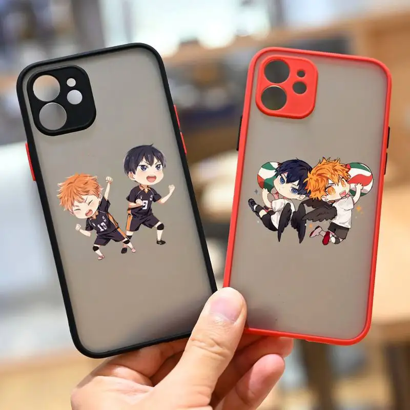 

Haikyuu Hinata attacks Anime Phone Case For iPhone 13 12 11 Mini Pro XR XS Max 7 8 Plus X Matte transparent Back Cover