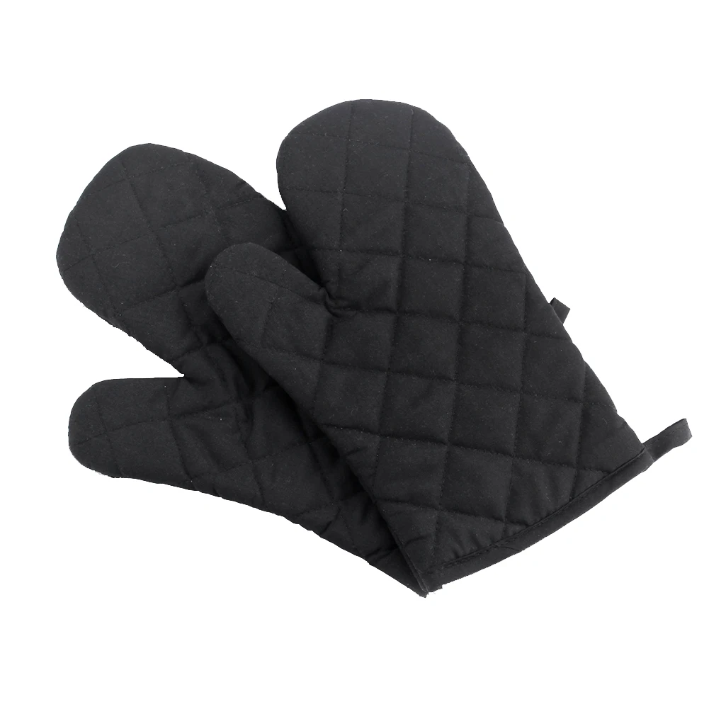 

1pair Heat Resistant Polyester Washable Reusable Pot Holder Hanging Easy Clean Soft Baking Cooking BBQ Oven Mitts Kitchen Gloves