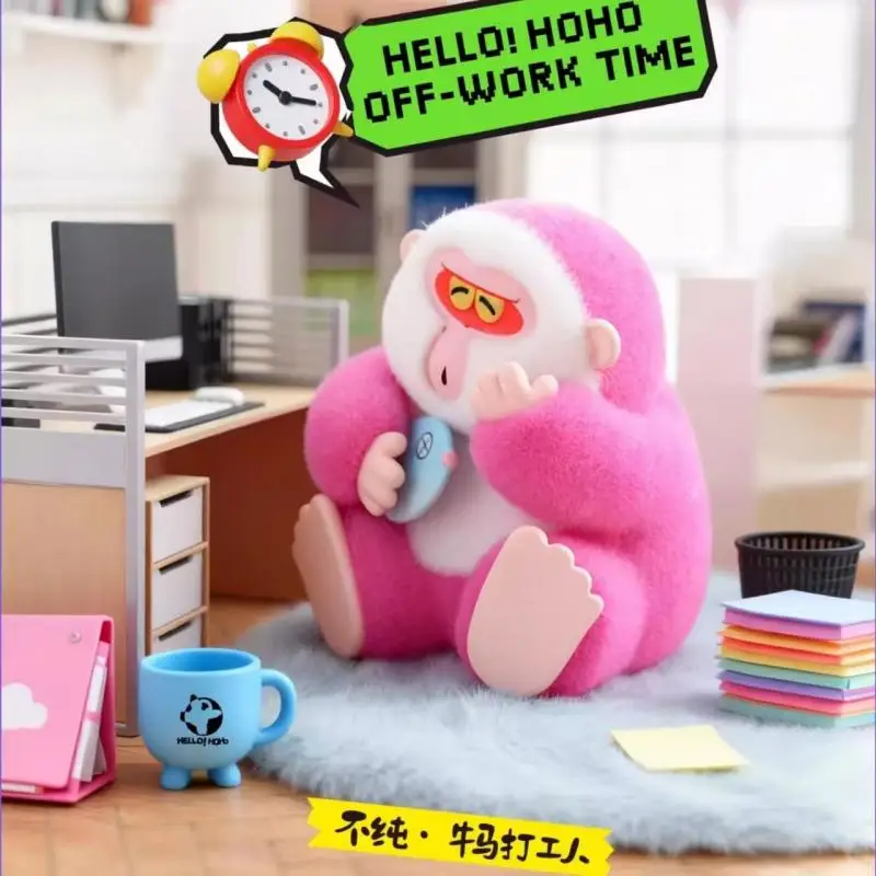 Фото Коллекционная фигурка-сюрприз Bobi Hello Hoho Worker Series Flocked Monkey: модный декор для стола, 8+1 стилей для любителей игрушек №2