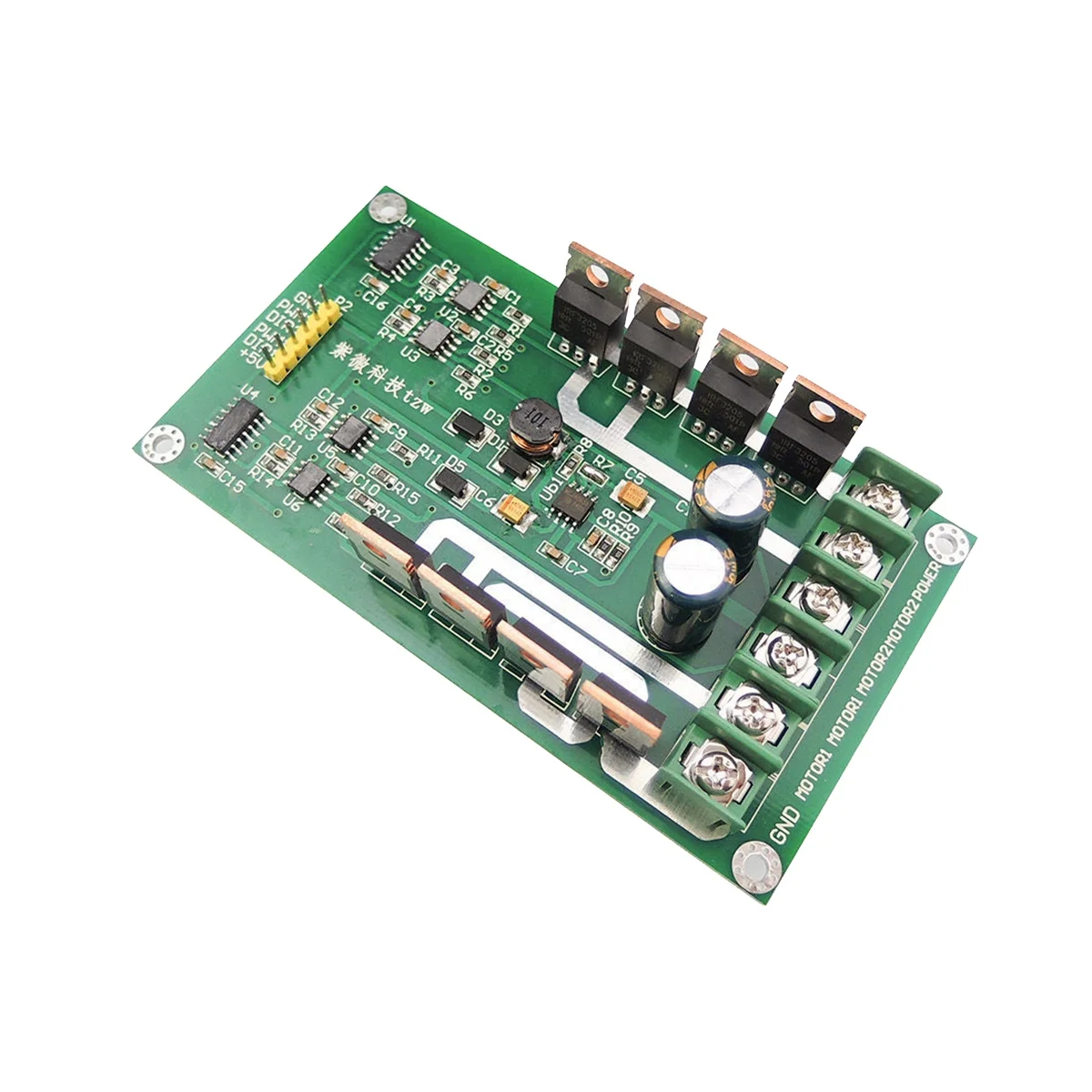 

Плата модуля драйвера двойного двигателя, плата драйвера двигателя H Bridge DC PWM с чипом драйвера MOSFET IRF3205 3-36 в 10A