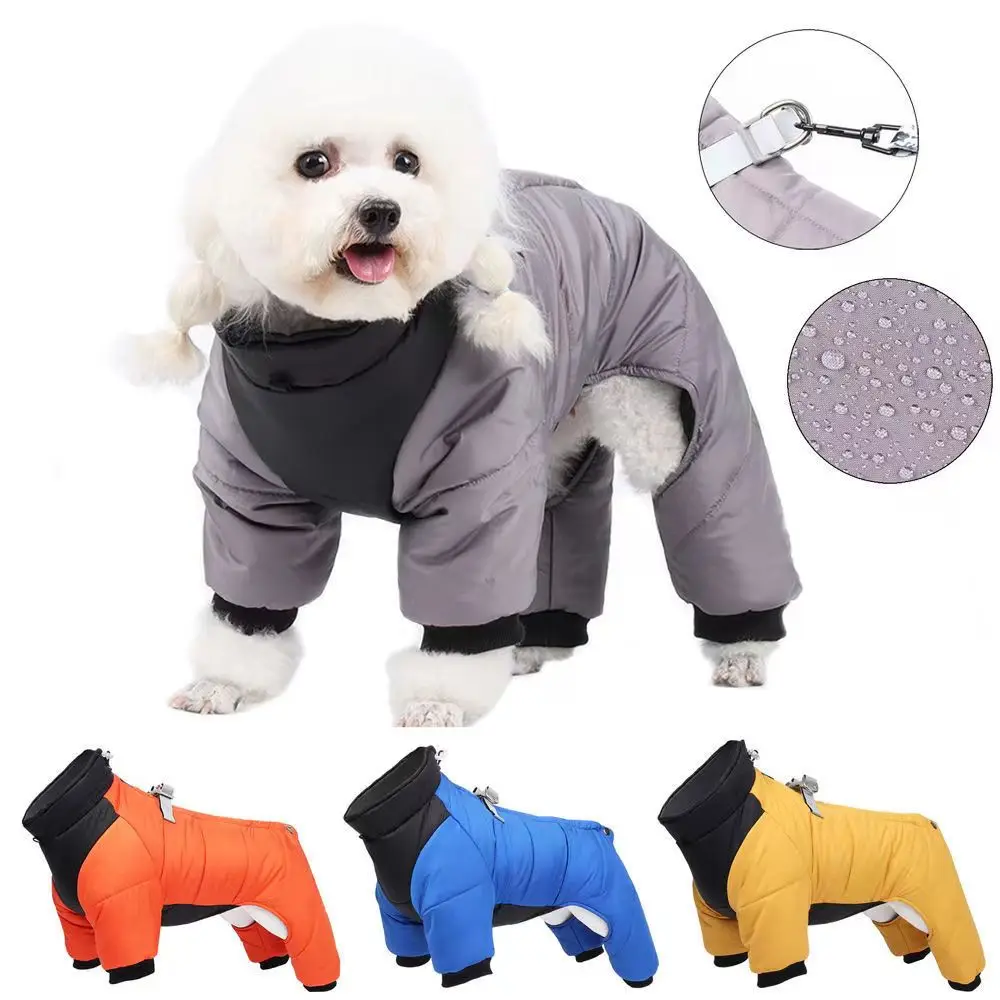 

Dog Clothes In Cold Weather, Warm Pet Down Jacket with Safety Device, Reflective Pet Cotton Padded Clothes with Sleeves At Night