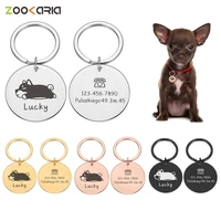 anti lost personalized engraving pets cat name tags pendant customized dog id tag collar nameplate stainless steel keychain