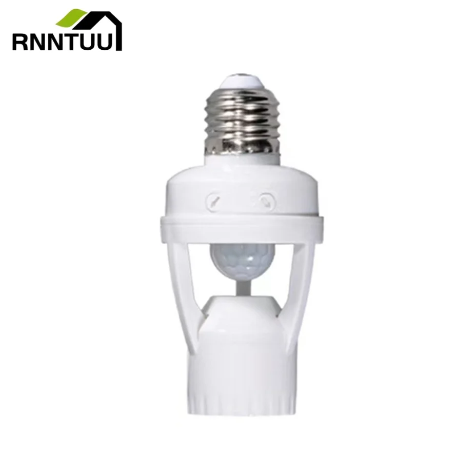 

RnnTuu 360 Degrees PIR Human Induction Motion Sensor LED Night Lamp Socket E27 Base AC 110V-220V Delay Time Adjustable Switch