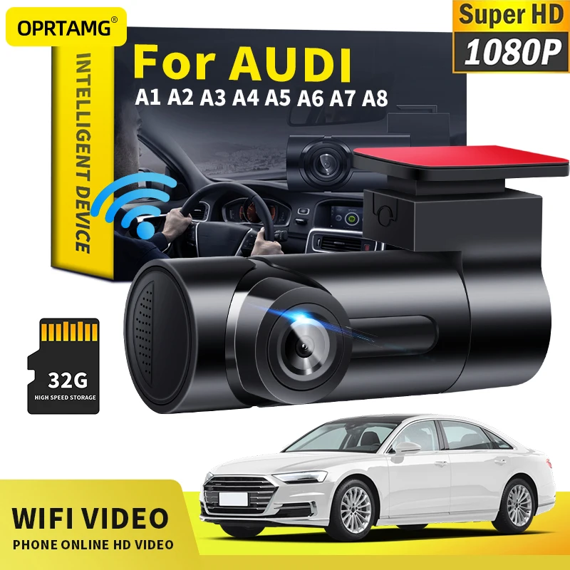 

OPRTAMG Car Dashcam Auto Products For AUDI A1 A2 A3 A4 A5 A6 A7 A8 2016 2017 2018 2019 Car DVR MSC 1080P HD Camera WiFi Dash Cam