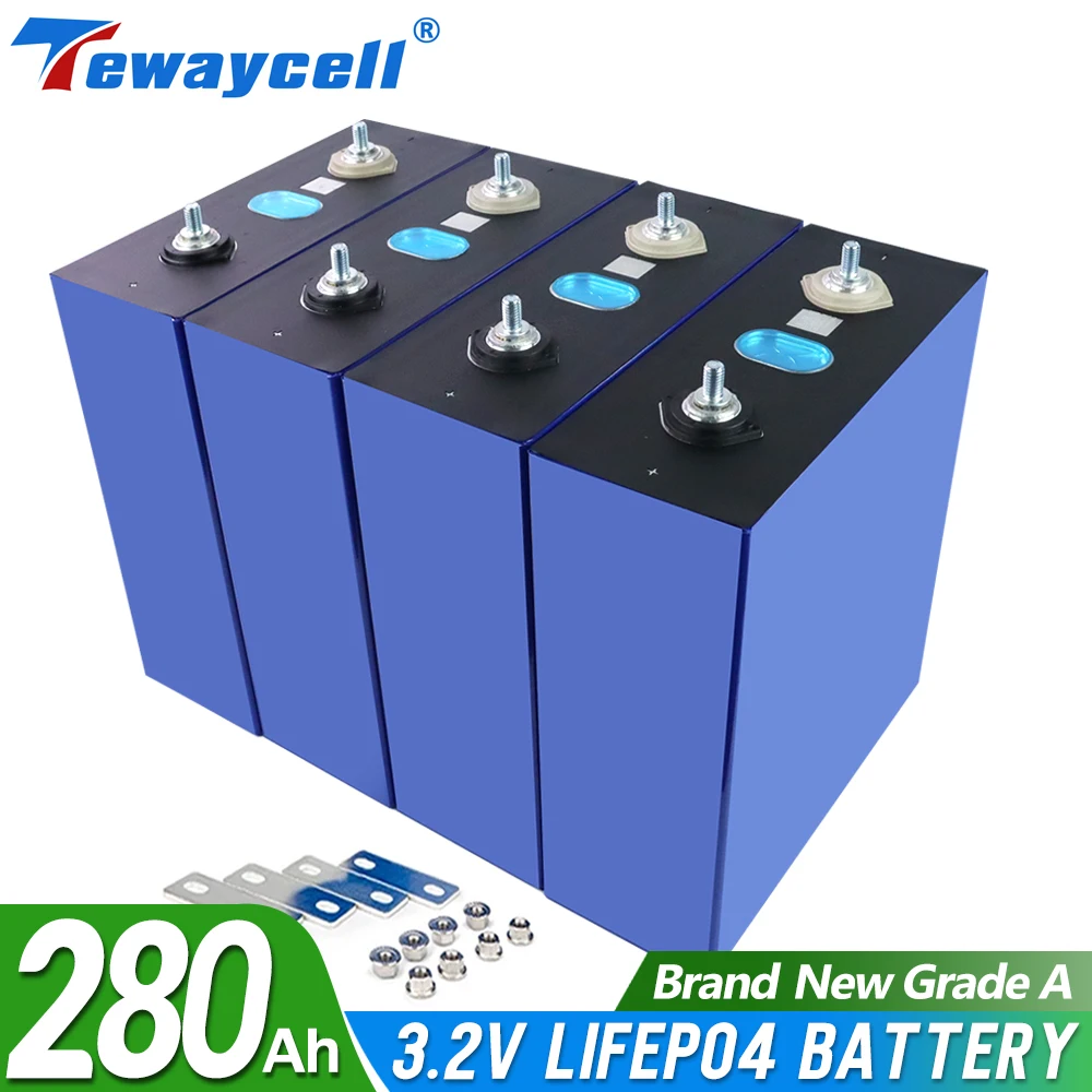 Новинка, перезаряжаемый аккумулятор класса А 280Ah 240Ah 200Ah lifepo4 12В 24В 48В, 3,2 в, литий-железо-фосфат, призматический, без налога на солнечную батарею