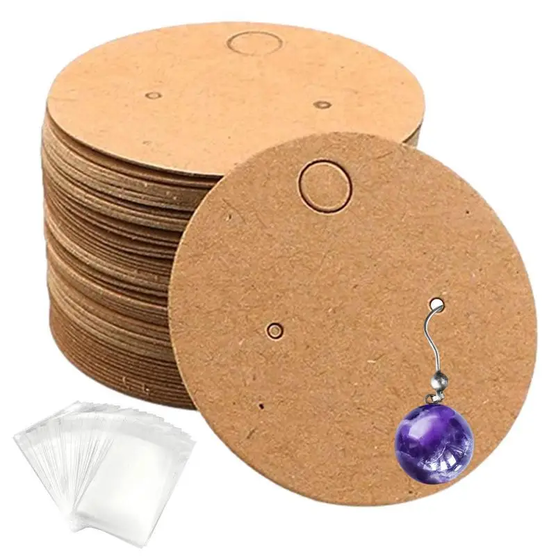 

Necklace Cards Round Earring Selling Cards 100pcs Earring Bags For Selling 100 Bracelet Display Cards Store Display Cards