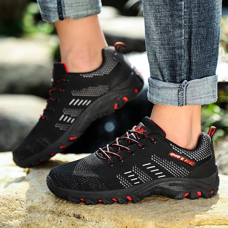 STRONGSHEN Men Outdoor Sports Hiking Shoes Climbing Trekking Footwear Mesh Breathable Casual Sneaker Walking Wear Resisting Boot