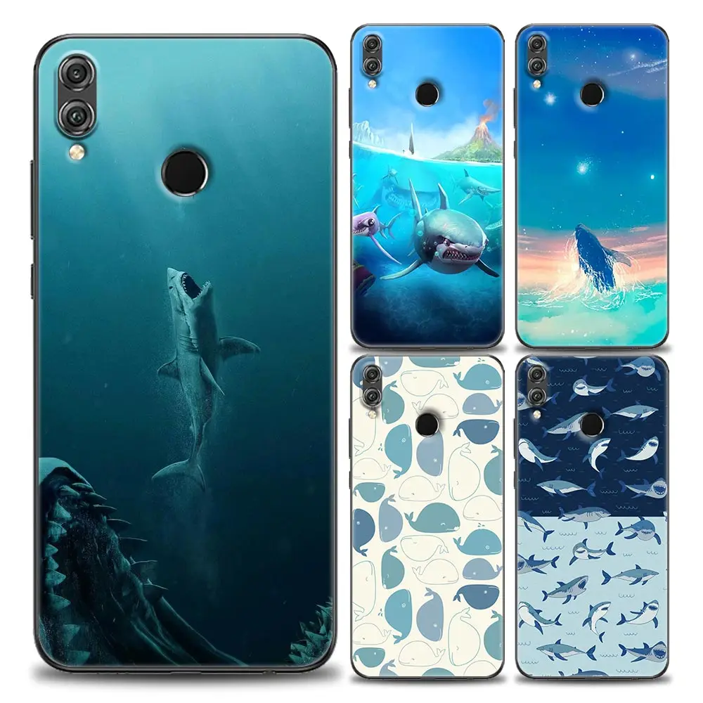 

Silicone Case For Honor 8X X8 9X 9S 9C Lite 9A Case For Honor 50 60 10 20 30 Pro Soft Cover Ocean Whale Shark Animal