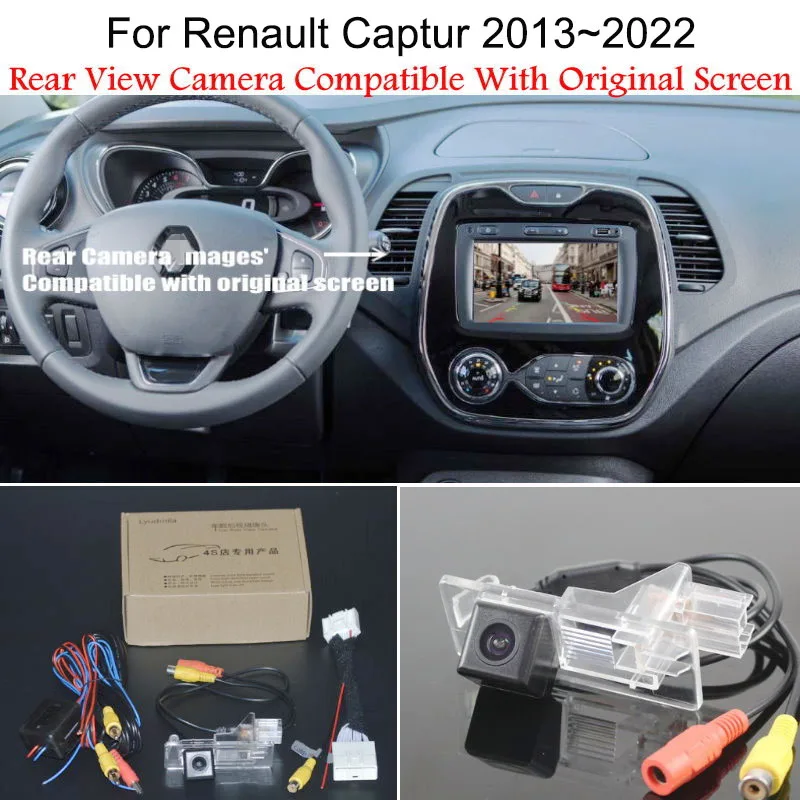 

24-контактный адаптер HD, автомобильная камера заднего вида для Renault Captur 2013 ~ 2020 2021 2022 OEM, оригинальный экран, совместимый с Plug and play