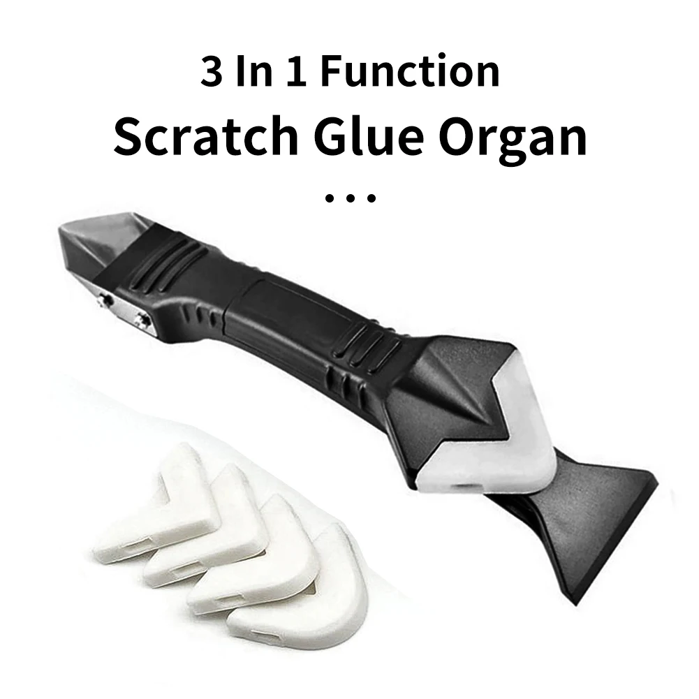 

3 in 1 Silicone Remover Sealant Smooth Scraper Caulk Finisher Grout Kit Tools Kitchen Gadgets Hand Tool Sets 1pc