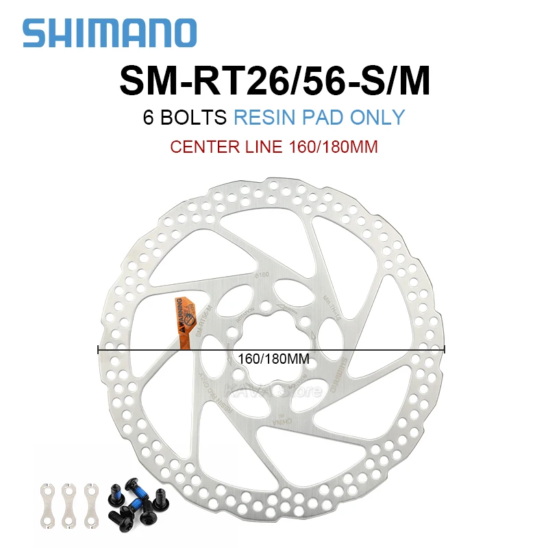 Фото Тормозной диск SHIMANO Deore SM RT56 RT26 160 мм, 180 мм, 6 болтов, ALTUS RT10, гидравлические тормозные роторы для горного велосипеда XT SLX №5