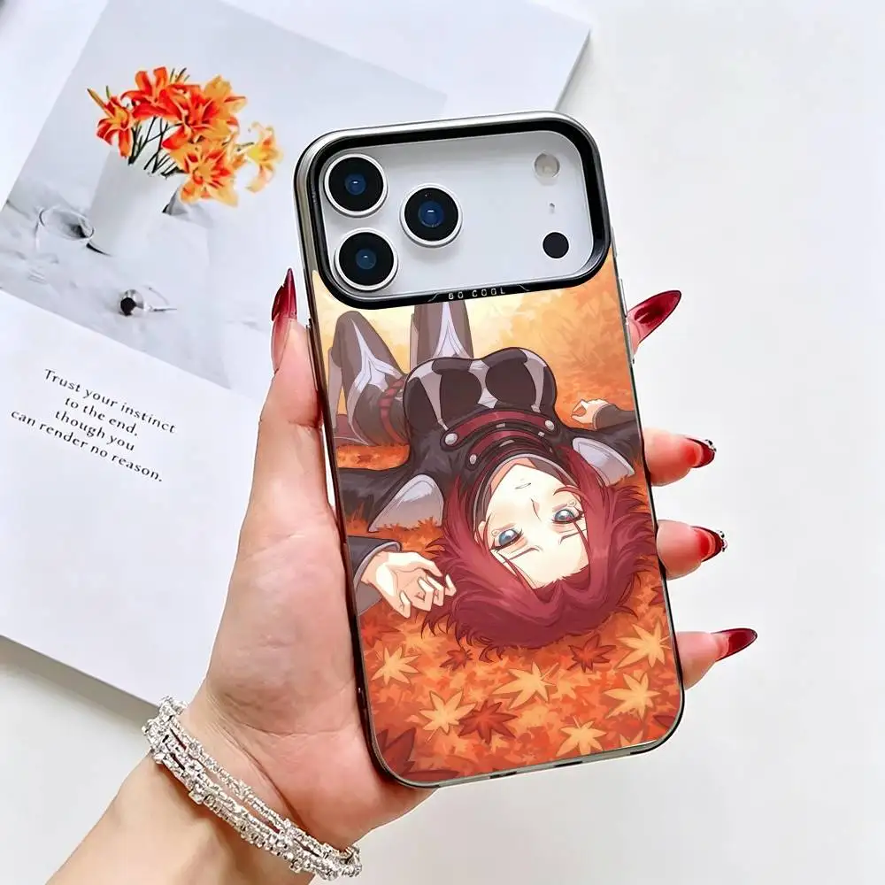 Фото Чехол для телефона C-Code Geass Kallen Stadtfeld для iPhone 17, 16, 15, 14, 13, 12, 11 Plus, Pro Max, XS, серый, с серебряным покрытием внутри №5
