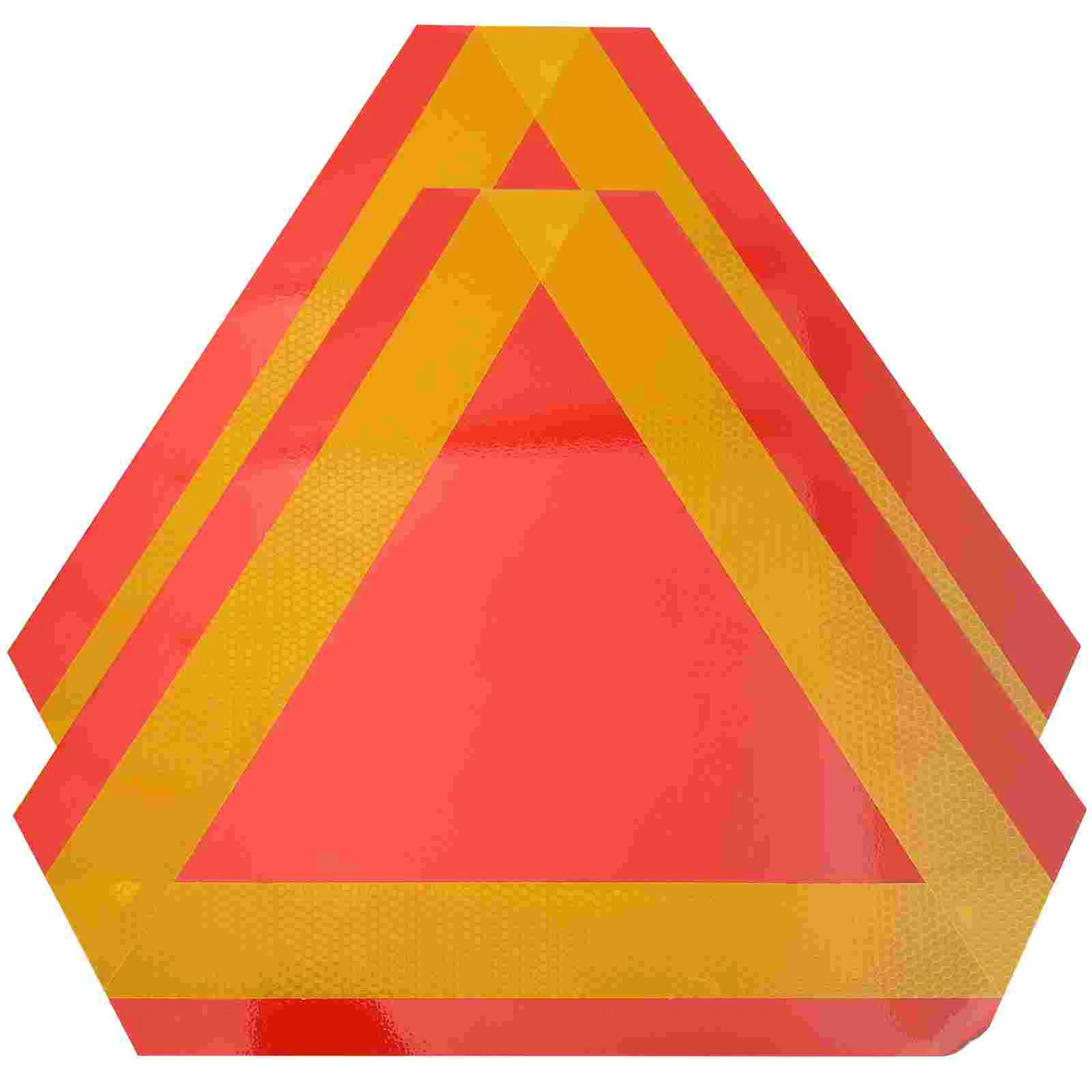

2 Pcs Triangular Reflector Triangle Reflectors Safety Sign Slow Moving Warning Car Emblem Tail Lift Accessory Vehicle